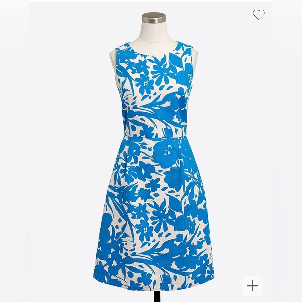 J. Crew Floral Print Pleated Shift Dress. New size 10